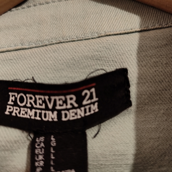 Mint Green Cropped Denim Jacket - Picture 3 of 3